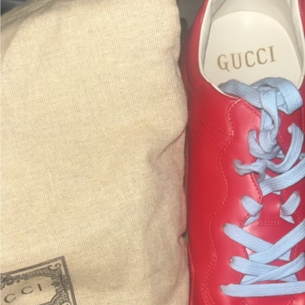 Red Gucci Rython Men’s Sneakers - Picture 4 of 7
